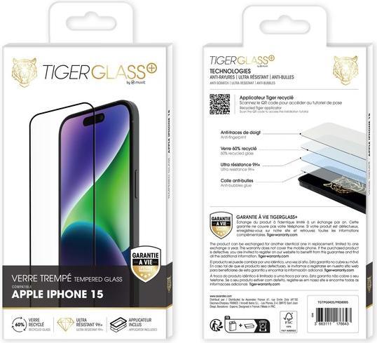 Produktbild Tiger Glas-Folie Recycelt (1 Stück, Apple iPhone 15)