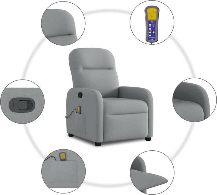 Image du produit VidaXL Fauteuil de massage Tissu gris clair