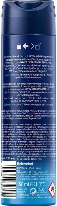 Produktbild NIVEA Deo Fresh Active Spray Male 150 ml (Spray, 150 ml)