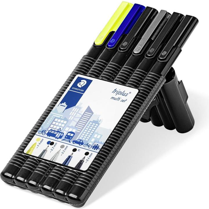 Produktbild Staedtler Schreibset triplus black mobile office Inhalt: 1x Fineliner triplus schwarz & blau (334-3, 334-9) (Bunt, 1 x)