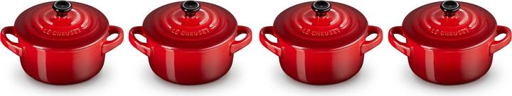 Productafbeelding Le Creuset Mini Cocotte Set van 4 "Kersenrood