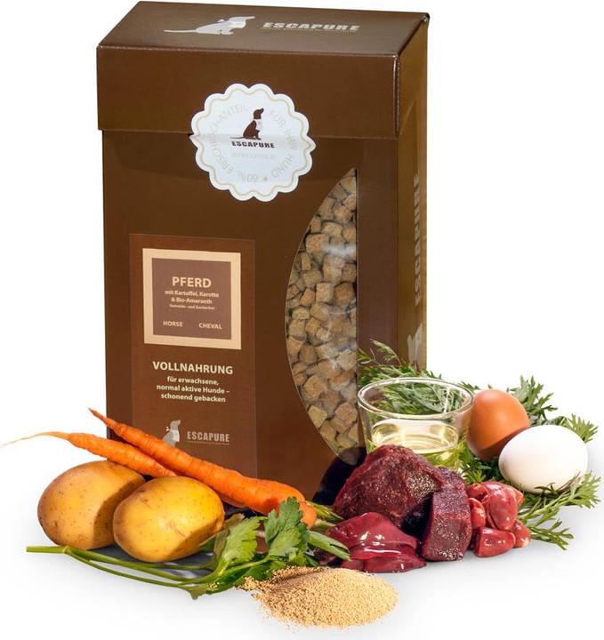 Produktbild Escapure Trockenfutter gebacken mit 60% Pferd (Adult, 1 Stk., 1500 g)