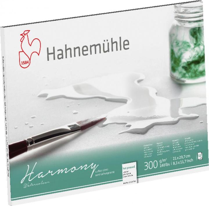 Produktbild Hahnemühle Harmony Aquarell A 4 satiniert 12 Blatt 300 g (A4, Blanko, Weicher Einband)
