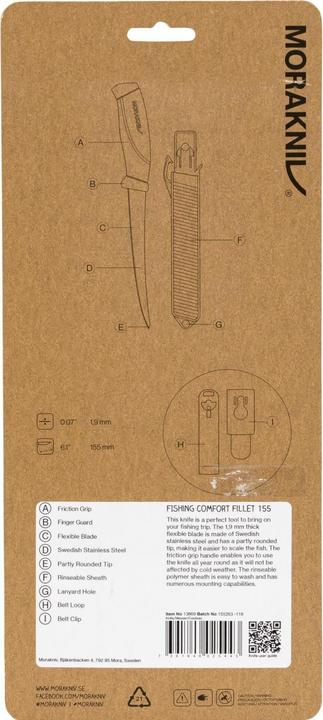 Immagine prodotto Morakniv Filetto Comfort Per La Pesca 155 (15.50 cm)
