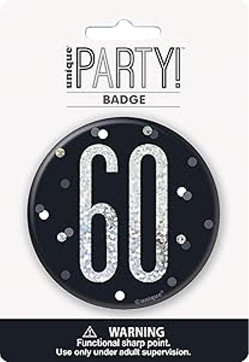 Actual product image Unique Party Prismatic 60th Birthday Badge