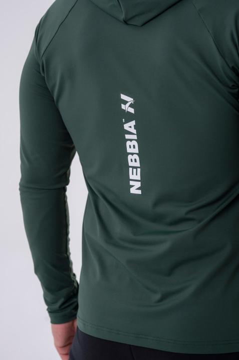Produktbild Nebbia Long-sleeve T-shirt with a hoodie 330 dark green (XL)