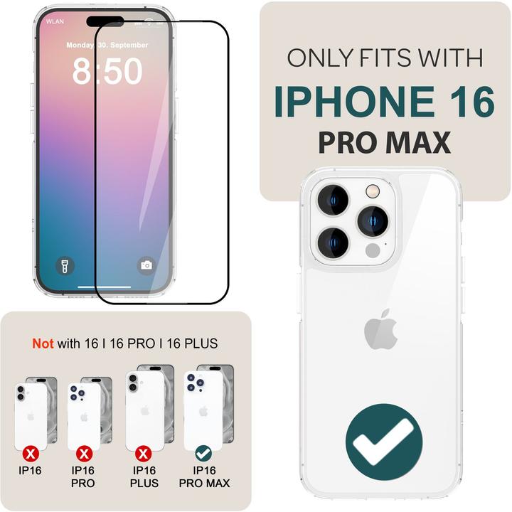 Produktbild Nalia 2x Schutzglas & 1x Schablone (2 Stück, Apple iPhone 16 Pro Max)