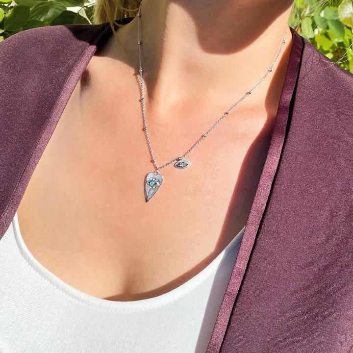 Image du produit Candy Collier Nazar oeil, argent sterling 925 (Argent sterling 925, Argent massif de 925, 42 - 45 cm)