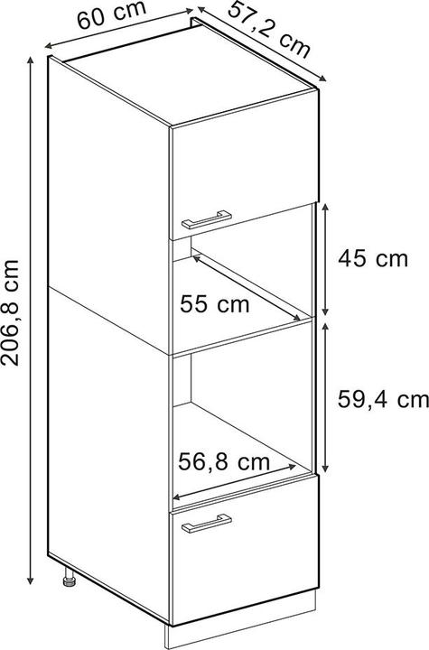 Produktbild Vicco Mikrowellenschrank R-Line (60 x 57.5 x 207 cm)