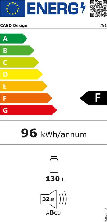 Energy Label Caso Sound & Cool (130 l)