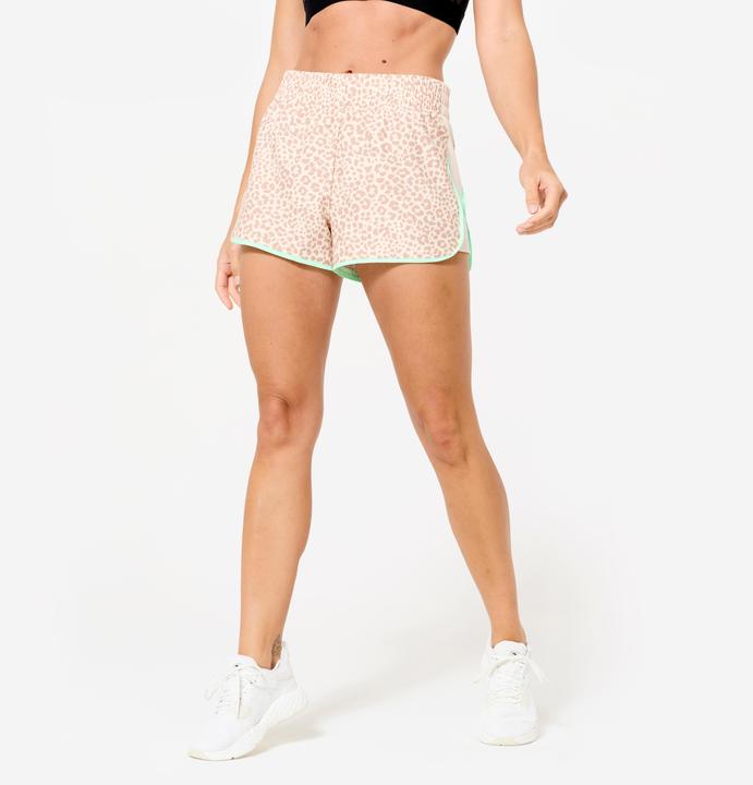 Immagine prodotto Domyos Shorts kurz leicht - beige/grün Leo-Print (XL)