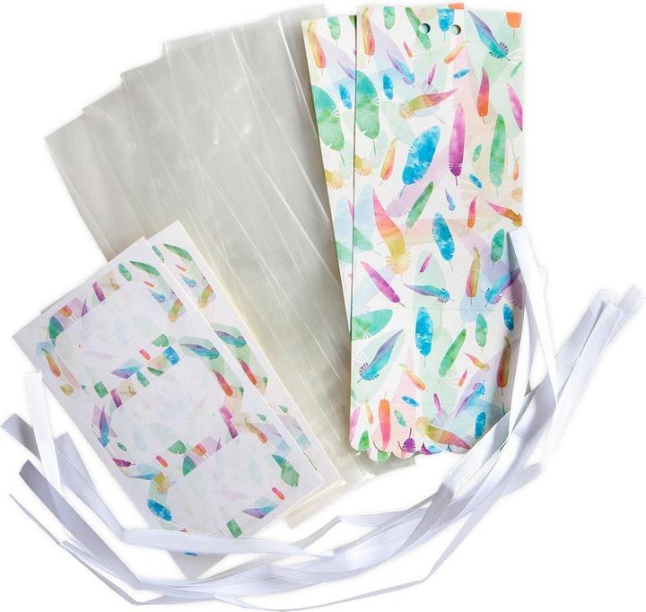 Image du produit Städter Set de pochettes cadeaux "Rainbow Feathers", 24 pièces (Pochette cadeau, 6 x)