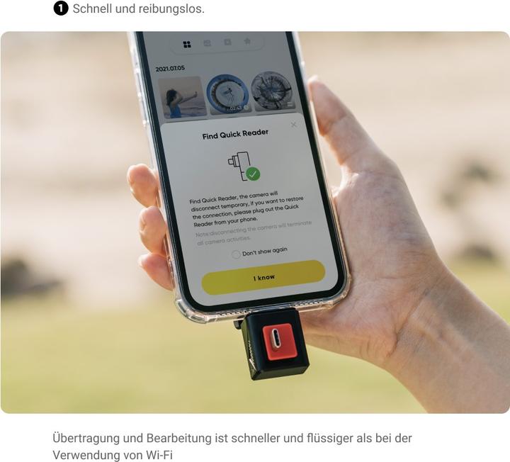 Actual product image Insta360 Quick Reader Horizontal version (ONE R) (One R, One RS, Android, iPhone)