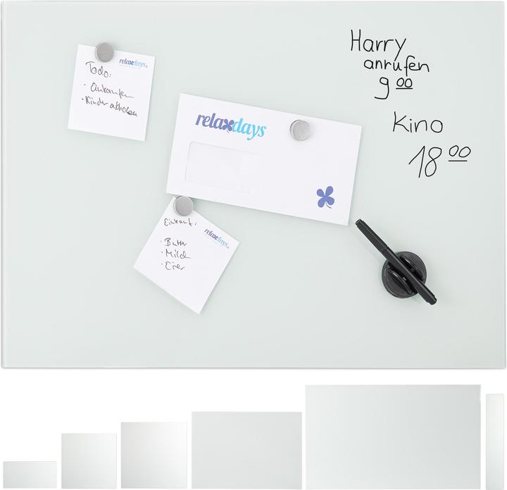 Produktbild Relaxdays Glas-Magnetboard (80 x 0.4 x 50 cm)