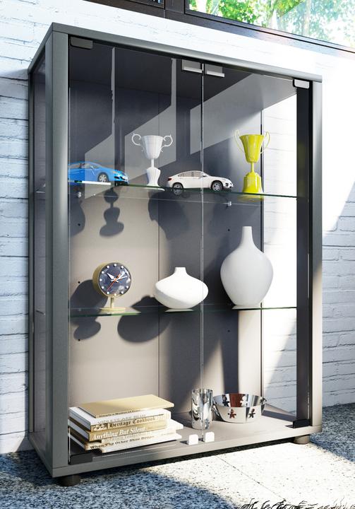 Actual product image VCM Collection stand display case wood glass Sintalo (60 x 25 x 80 cm)