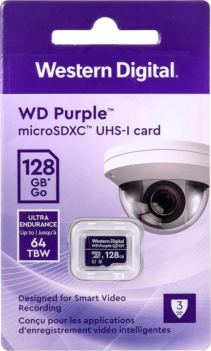 Actual product image WD Purple QD101 (128 GB, microSDXC, U1, UHS-I)