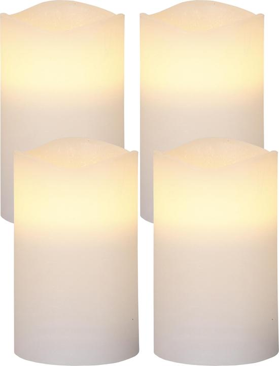 Star Trading LED Candles Set Pillar May 7.5 cm x 12.5 cm, White (4 x)