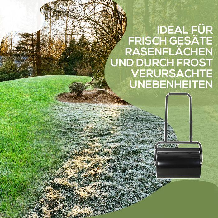 Produktbild Swisshandel24 Rasenwalze mit U-Griff, Gartenwalze, Gartenrolle, 32 cm Durchmesser, 38 L Wasser-/62 kg Sand, Metall