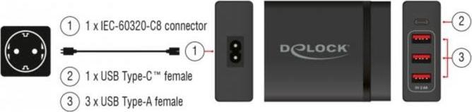 Image du produit Delock Chargeur de batterie (60 W)