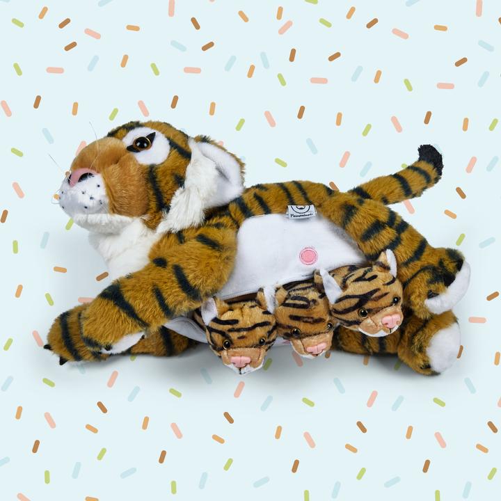 Produktbild Mamanimals Kuscheltier Mama Tiger & Babys (16 cm)