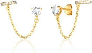 Actual product image JVD Modern gold-plated earrings with zircons SVLE1995XH2GO00