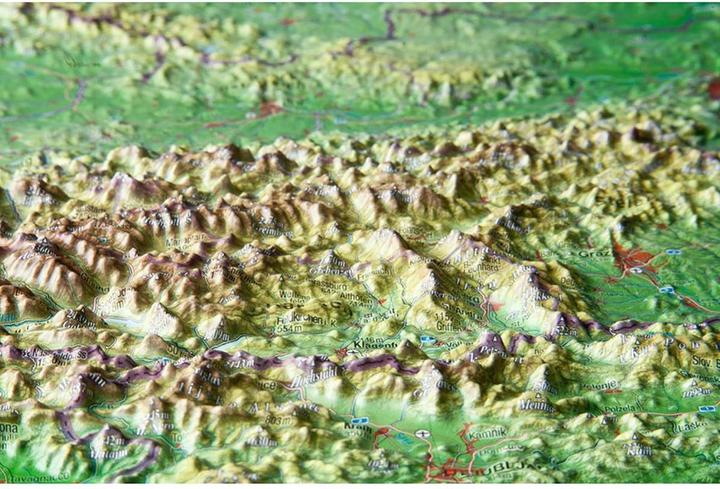 Image du produit Carte en relief 3D de l'Autriche