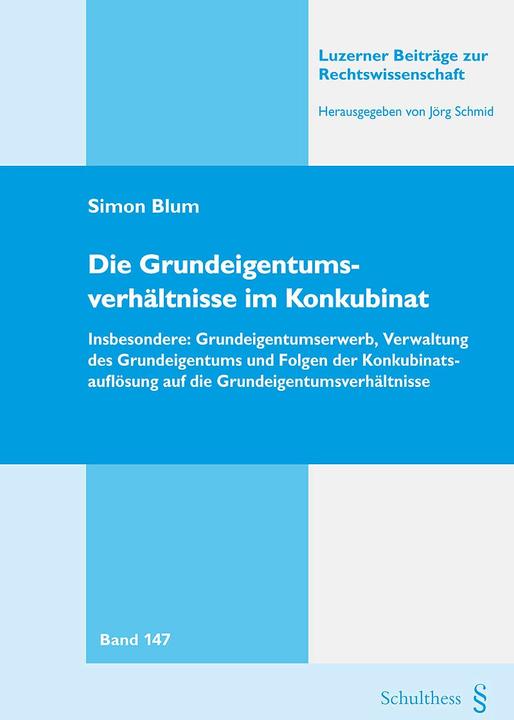 Image du produit Die Grundeigentumsverhältnisse im Konkubinat (Allemand, Simon Blum, 2020)
