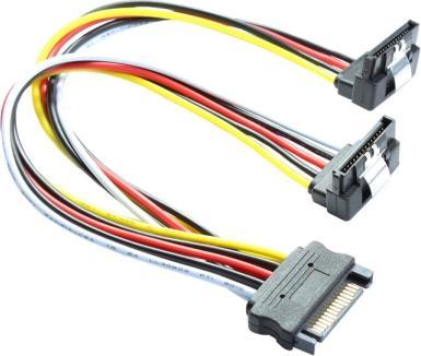 Produktbild Good Connections SATA Y-Stromkabel, SATA Stecker an 2x SATA Buchse 90&#176 nach unten gewinkelt, ®