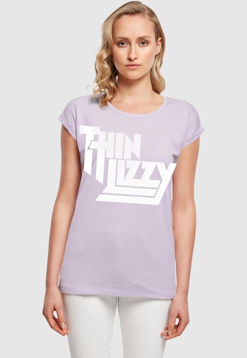 Produktbild Merchcode Ladies Thin Lizzy - TL Stacked Logo White Extended Shoulder Tee - 181487 (S)
