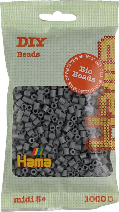 Produktbild Hama Bio Bügelperlen – Grau (017), 1000 Stück.