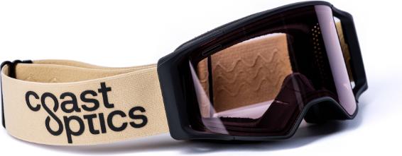Coast Optics Alta 2 Goggle schwarz, Band beige mit Pink Crystal und klarem Glas (Nero, Nero)