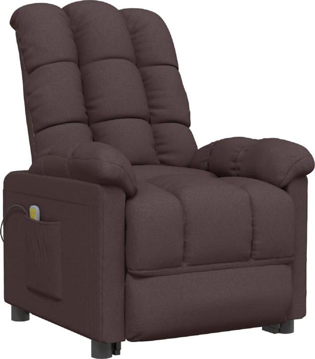 Actual product image VidaXL Massage armchair TV armchair Relax armchair Recliner dark brown fabric