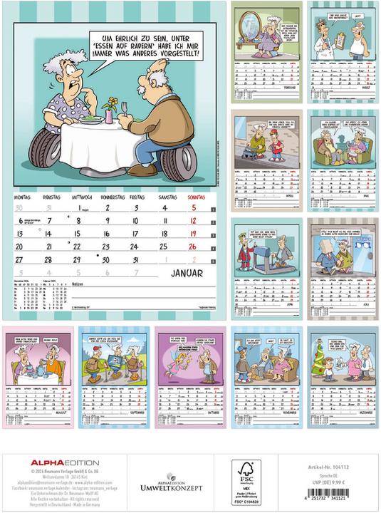 Produktbild Alpha Edition Der Rentner-Kalender 2025 Bildkalender, 23,7x34cm, Wandkalender mit witzigen (23.7 x 34 cm, Deutsch)