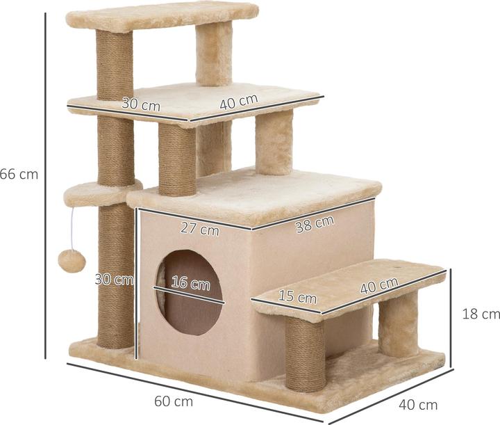 Image du produit PawHut Escalier pour chiens avec niche (Chien, Chat, Pliable)