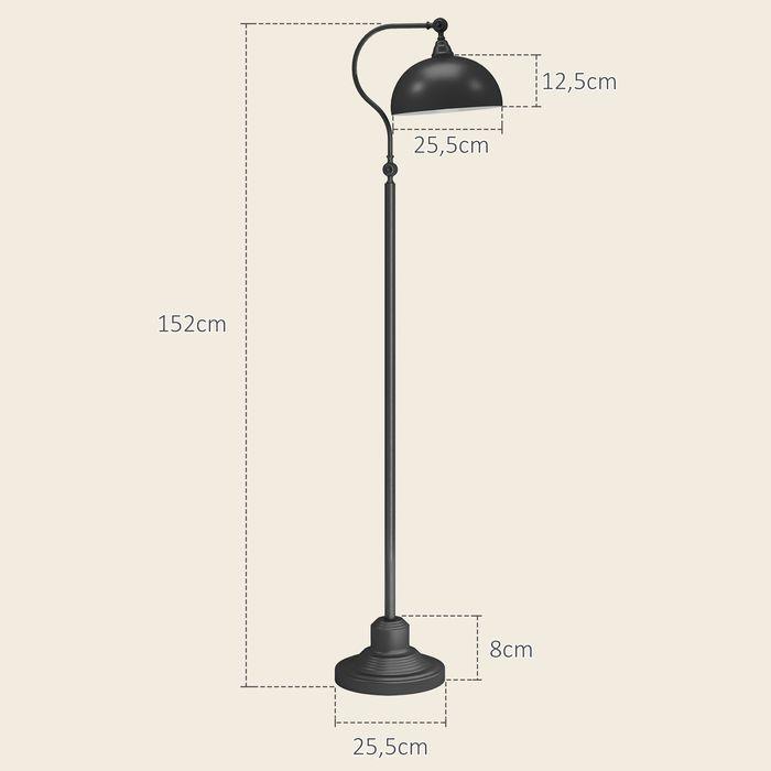 Produktbild Swisshandel24 Stehlampe im Vintage-Design, verstellbare Stehleuchte für Wohnzimmer, Schwarz (E27)