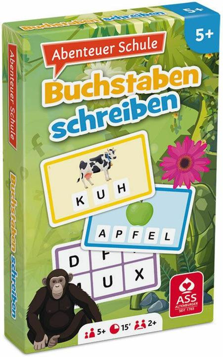 Actual product image ASS Altenburg 22572850 - Adventure school - writing letters, Card game for 2+ players, ages 5+ (DE edition) (German)