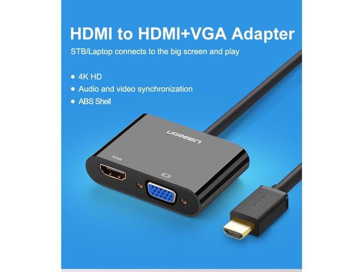 Immagine prodotto Ugreen Adattatore da HDMI a HDMI / VGA con audio (HDMI, 3 cm)