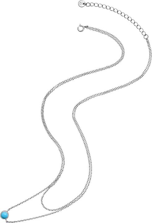 Actual product image Glanzstücke München Ladies sterling silver turquoise (rek.) silver 42.0/36.0 cm base chain + 5.0 cm extension - 29882 (Sterling Silver)
