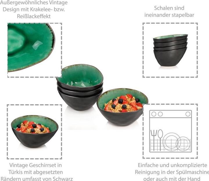Produktbild Sänger Geschirr Müslischalen Palm Beach (0.80 l, 4 x)