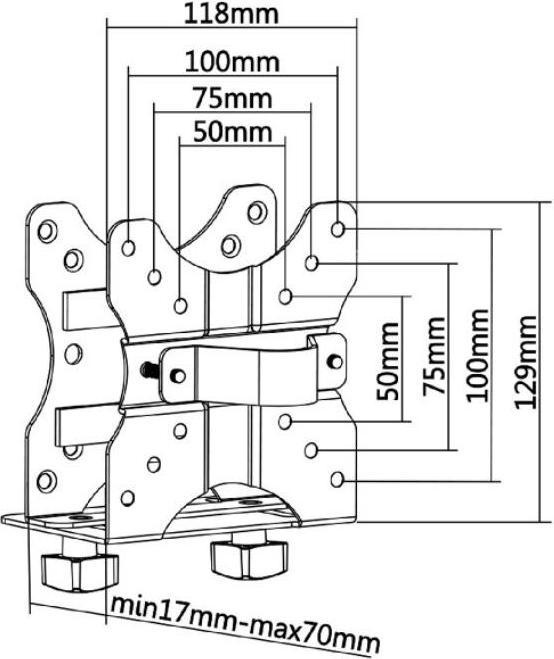 Produktbild Maclean MC-720 - Universelle VESA-Halterung für Mini-Computer (Tisch)