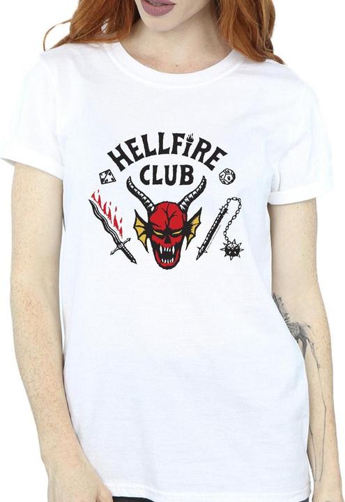 Actual product image Netflix Womens/Ladies Stranger Things Hellfire Club Cotton Boyfriend T-Shirt (S)
