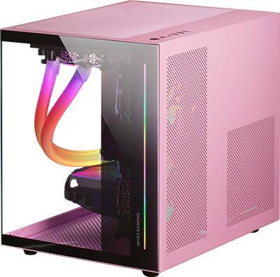 Mars Gaming Boitier Mini Tour Micro ATX MC-View avec panneaux vitrés (Rose) (mATX, Mini-ITX)