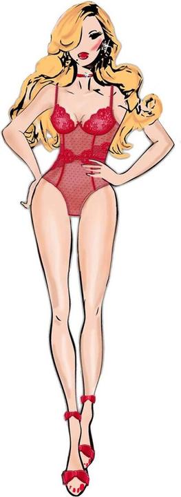 Actual product image Bombshell Boudoir Peek A Boo Teddy Erotic Body Red M (M)