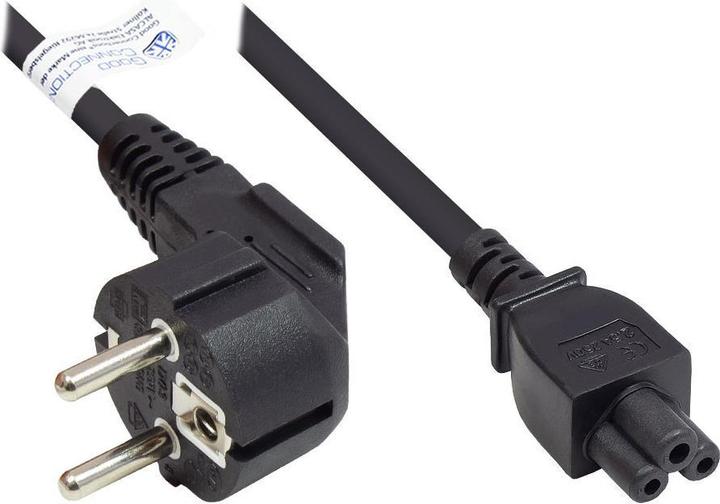 Immagine prodotto Good Connections Spina di messa a terra del cavo di alimentazione tipo E+F (CEE 7/7, angolata) a C5 (dritta) per (5 m, CEE 7/7)