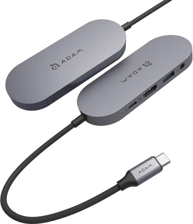 Actual product image Adam Elements CASA Hub S | Grey | USB-C 5-in-1 SSD Storage Hub 240GB (USB-C, 5 Ports)