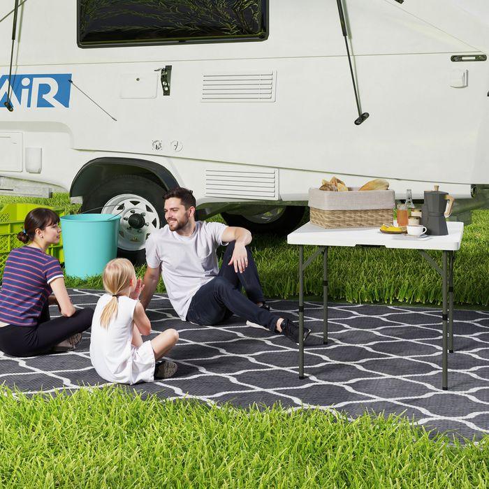 Actual product image Swisshandel24 Picknicktisch, Klappbarer Campingtisch, in zwei Höhen einstellbar, Weiss