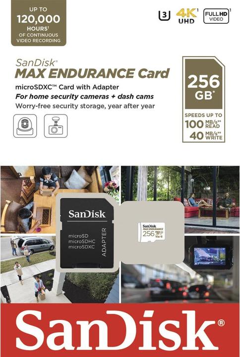 Actual product image SanDisk max endurance (256 GB, microSDXC, U3, UHS-I)