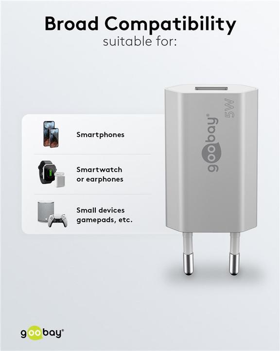 Actual product image Goobay USB A charger slim (5 W)