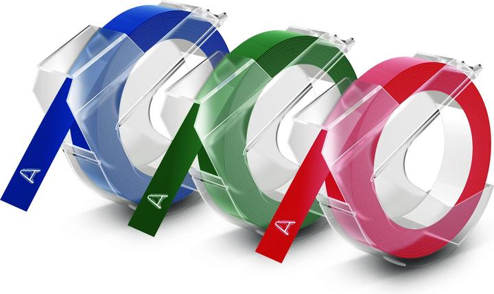 Produktbild Dymo Prägeband 3D (0.90 cm, Blau, Schwarz, Rot)
