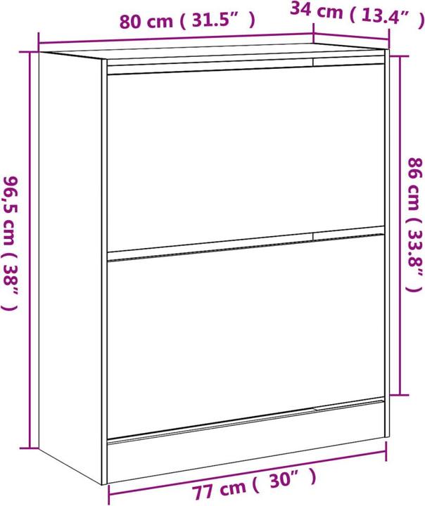 Produktbild VidaXL Nalani (80 x 34 x 96.5 cm)